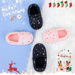 img 3 attached to Bigwow Cozy Memory Foam Kids Slippers - Perfect Toddler Elastic Heel House Shoes for Girls and Boys, Indoor and Outdoor Comfort