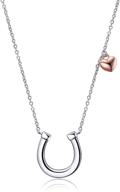 poplyke horseshoe necklace: charming sterling silver 🐴 horse jewelry for women, ideal gifts for girls logo
