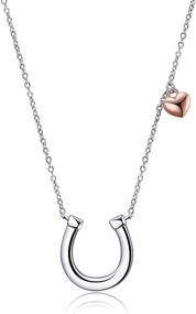 img 4 attached to POPLYKE Horseshoe Necklace: Charming Sterling Silver 🐴 Horse Jewelry for Women, Ideal Gifts for Girls
