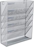 easypag silver 6 tier vertical hanging file folders holder – wall mount paper rack for office and home логотип