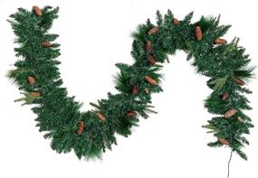 img 3 attached to 🎄 Joiedomi 9Ft Prelit Artificial Christmas Garland: 50 Warm LED Lights, Pine Cones, Berry Clusters – Ideal Outdoor & Indoor Christmas Decorations