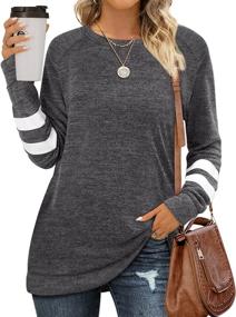 img 3 attached to 👕 Geifa Women's Color Block Crewneck Sweatshirts Long Sleeve Tunic Tops - stylish sweaters for enhanced SEO