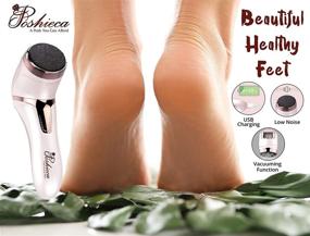 img 3 attached to Разносите пуха ваших ног с помощью набора для педикюра Poshieca Electric Foot Callus Remover: два режима скорости, беспроводной и перезаряжаемый для профессиональных результатов в SPA - идеальный подарок!