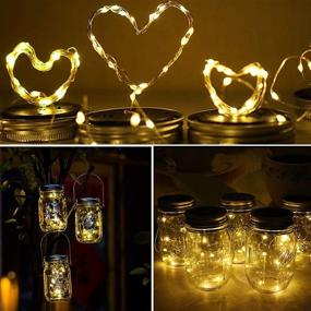 img 3 attached to Yeuago 12-Pack Mason Jar Solar Lights with 30 LED Outdoor Fairy String Lids - Waterproof Lantern Solar Lights for Regular Mouth Jars, Christmas and Halloween Decor - No Jars Included