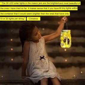 img 1 attached to Yeuago 12-Pack Mason Jar Solar Lights with 30 LED Outdoor Fairy String Lids - Waterproof Lantern Solar Lights for Regular Mouth Jars, Christmas and Halloween Decor - No Jars Included