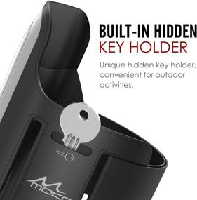 img 1 attached to 📱 MoKo Phone Armband, Water Resistant Running Armband with Key Holder - Adjustable Band for iPhone 11, 11 Pro Max, Xs Max, Xr, 8 Plus, 7 Plus, 6s Plus, 6 Plus - Ideal for Walking, Fitness - Black