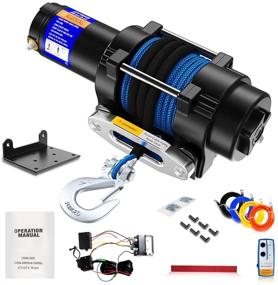 img 4 attached to Anbull 12V 4500lb Electric Winch with Synthetic Rope, Mounting Bracket, and Wireless Remote Control - Ideal for Towing ATV/UTV