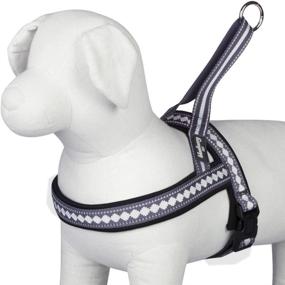 img 3 attached to 🐾 Enhance Safety and Comfort with Blueberry Pet 4 Colors Soft & Comfy 3M Reflective Jacquard Padded Dog Harnesses