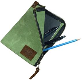 img 4 attached to 📏 Hide & Drink: Handmade Waxed Canvas Scribbler Case - Uncompromising Durability