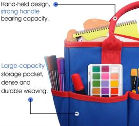 img 2 attached to 🎨 ZKOO Small Blue Art Organizer Craft Storage Tote Bag - Perfect for Crafts, Sewing, Paper, Art, Canvas - Portable and Convenient Supplies Storage with Handles for Travel or Daily Use