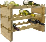 🍷 стеллаж для вина из бамбука sorbus - универсальное трехуровневое решение для хранения вина в баре, погребе, шкафу и не только. логотип