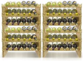 img 2 attached to 🍷 Стеллаж для вина из бамбука Sorbus - универсальное трехуровневое решение для хранения вина в баре, погребе, шкафу и не только.