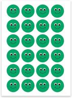 😊 hygloss products green smiley face stickers - incentive for students and kids - cute & positive - 1 inch, 20 sheets - 480 stickers per pack logo