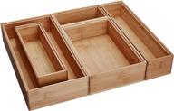 📦 lipper international bamboo wood drawer organizer boxes, assorted sizes, set of 5 логотип