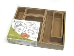 img 1 attached to 📦 Lipper International Bamboo Wood Drawer Organizer Boxes, Assorted Sizes, Set of 5