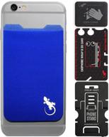 📱 gecko travel tech blue phone wallet adhesive - secure blue case wallet for all smartphones - cellphone case wallet in blue logo