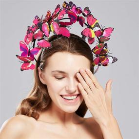 img 1 attached to 🦋 Coucoland Butterfly Fascinator Headband: Enhancing Women's Accessories with Style and Elegance