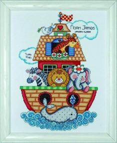 img 1 attached to Tobin Noah's Ark Cross Stitch Kit, 11x14 - 14 Count Fabric