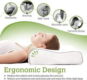 img 2 attached to 🌿 Organic 100% Natural Latex Pillow (Standard) - Optimal Medium Firmness for Soft Support, MELTIN Curving Ergonomic Bed Pillow with High and Low Curved Profiles, Ideal for Side and Back Sleepers