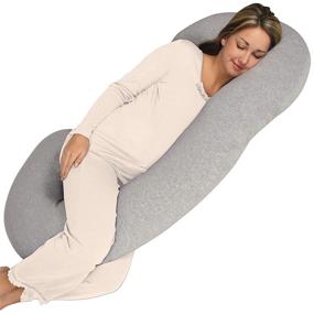 img 1 attached to Heather Gray Leachco Snoogle Chic Jersey Total Body Pillow