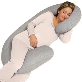 img 4 attached to Heather Gray Leachco Snoogle Chic Jersey Total Body Pillow