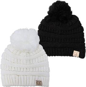 img 4 attached to 🎩 H6847-2-816-4142 Kids Pom Beanie Bundle - Boys' Accessories