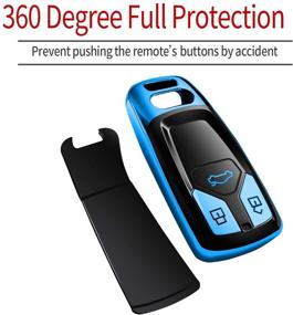 img 2 attached to 🔑 Tukellen Audi Key Fob Cover: Premium Soft TPU Key Case Protector - Compatible with Audi A4 Q7 Q5 TT A3 A6 SQ5 R8 S5 Smart Key - Blue