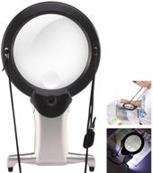 🔍 hands-free reading magnifier necklace: 2.5x to 6x led lighted lens for seniors, embroidery, jewelry - magnify with ease! logo