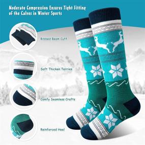 img 1 attached to 🧦 Thick and Warm Kids Ski Socks (2 Pairs/3 Pairs) for Winter Snow Skiing, Snowboarding, and Sports - Ideal for Boys and Girls