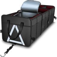 компактный органайзер для багажника автомобиля k knodel с изолированной сумкой-холодильником - прочное складное хранилище для автомобилей, внедорожников, грузовиков, фургонов (3 отделения, красный) логотип