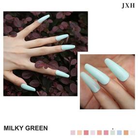 img 2 attached to JXH Poly Nail Extension Gel, 30ML Nail Builder Gel Trendy Milky Green Nail Art Polish, Professional Technician Salon Quality DIY at Home for Beginners