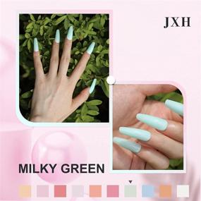 img 3 attached to JXH Poly Nail Extension Gel, 30ML Nail Builder Gel Trendy Milky Green Nail Art Polish, Professional Technician Salon Quality DIY at Home for Beginners