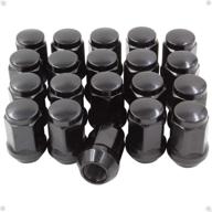 🔧 enhance your wheels with a set of 20 black lug nuts - 1/2 unf, closed end bulge acorn style, 1.38" long cone seat, 19mm (3/4") hex logo