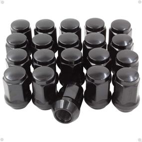 img 4 attached to 🔧 Enhance your Wheels with a Set of 20 Black Lug Nuts - 1/2 UNF, Closed End Bulge Acorn Style, 1.38" Long Cone Seat, 19mm (3/4") Hex