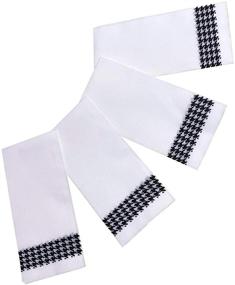 img 2 attached to 🍽 Linen Feel Disposable Napkins, Cloth Like, 100 Pack, Party and Dinner Napkins with Houndstooth Pattern - Perfect for Kitchen and Events