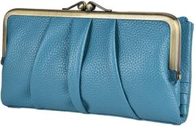 img 4 attached to Leather Wallets Compact Bifold Clutch Women's Handbags & Wallets in Wallets