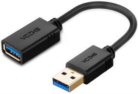 img 4 attached to 🔌 1ft Short USB 3.0 Extension Cable - VCZHS A Male to A Female for Rentendo Switch, USB Flash Drive, Card Reader, Hard Drive, Keyboard, Playstation, Xbox, Printer, Camera