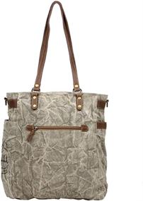 img 2 attached to Myra Bag: Stylish Upcycled Canvas Shoulder Handbags & Wallets for Women's Totes