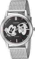 citizen eco drive disney stainless silver tone logo