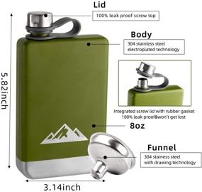 img 3 attached to Flask Stainless Collapsible Leather Whiskey