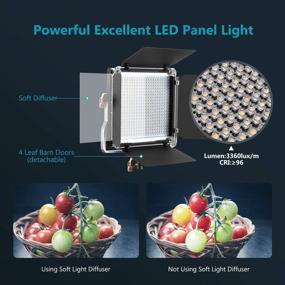 img 3 attached to 🎥 Neewer Advanced 2.4G 480 LED Video Light: Dimmable Bi-Color Panel with 2.4G Remote, LCD Screen - Ideal for Portrait & Product Photography, Studio Video Shooting - Metal U Bracket & Barndoor Included