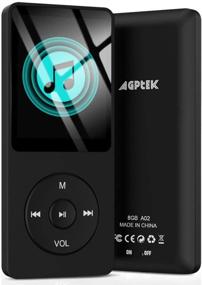 img 4 attached to 🎶 AGPTEK A02 8GB MP3-плеер, 70 часов проигрывания, беспотерьное звучание, музыкальный плеер, поддерживает до 128 ГБ, черный