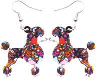 🐩 weveni acrylic poodle dog earrings – adorable dangle drop charm, perfect pet jewelry for women and girls, dainty gifts logo