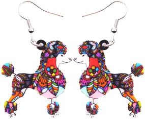 img 4 attached to 🐩 WEVENI Acrylic Poodle Dog Earrings – Adorable Dangle Drop Charm, Perfect Pet Jewelry for Women and Girls, Dainty Gifts