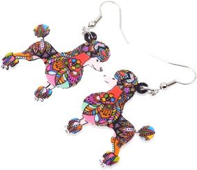 img 2 attached to 🐩 WEVENI Acrylic Poodle Dog Earrings – Adorable Dangle Drop Charm, Perfect Pet Jewelry for Women and Girls, Dainty Gifts