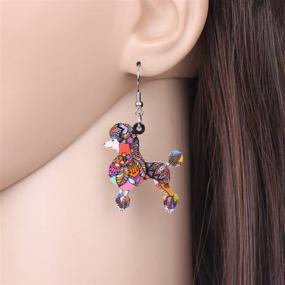 img 3 attached to 🐩 WEVENI Acrylic Poodle Dog Earrings – Adorable Dangle Drop Charm, Perfect Pet Jewelry for Women and Girls, Dainty Gifts