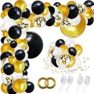 rubfac 192pcs black and gold balloon garland arch kit - perfect for birthday party, graduation, and new year decorations logo
