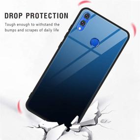 img 1 attached to 💙 Eouine Huawei Honor 8X Case - Shockproof Tempered Glass Back Cover with Silicone Bumper (Blue)