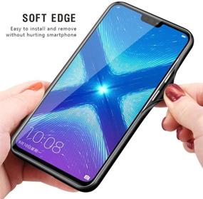 img 2 attached to 💙 Eouine Huawei Honor 8X Case - Shockproof Tempered Glass Back Cover with Silicone Bumper (Blue)