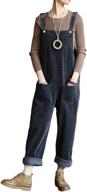 lentta corduroy overall jumpsuits pockets（brown s） women's clothing logo